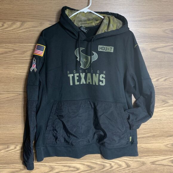 Nike Houston Texans Salute to Service Hoodie Black NFL Sideline Pullover Sz XXL - Picture 1 of 7